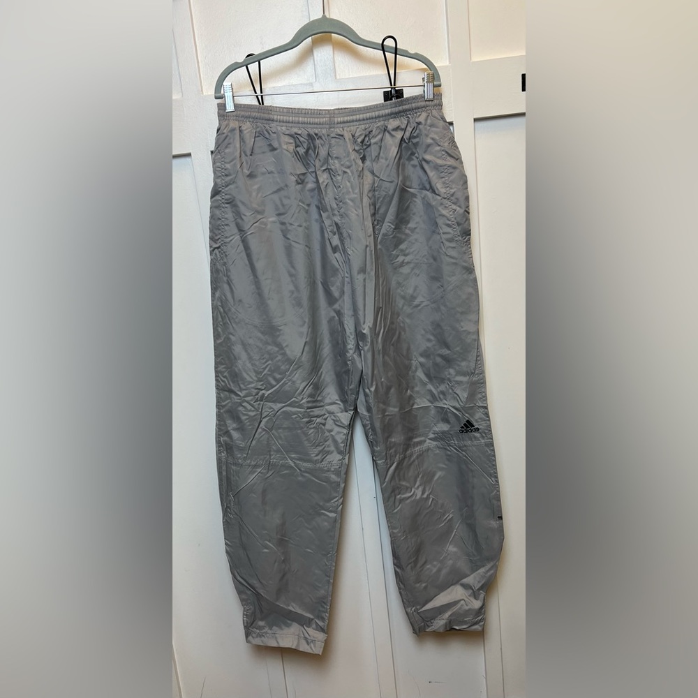 Vintage Adidas Windbreaker Pants Mens XL Gray Swishy Gorpcore Y2K Streetwear